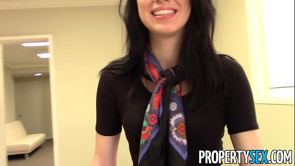 PropertySex – Beautiful brunette real estate agent home office sex video